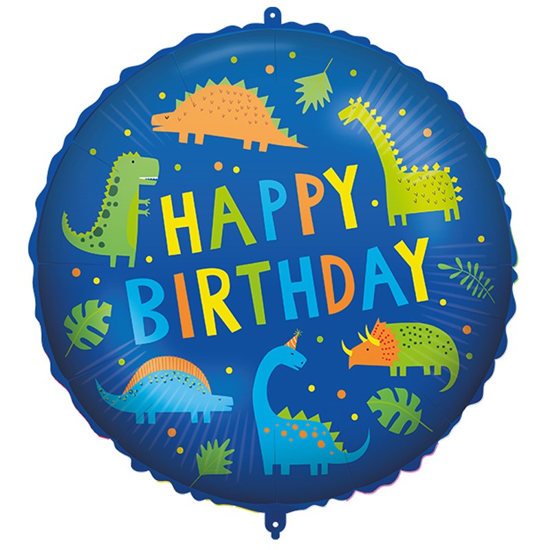 Folienballon Happy Birthday Dinosaurier 46cm