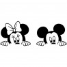 Geschwister Autoaufkleber Minnie Mouse und Mickey Mouse