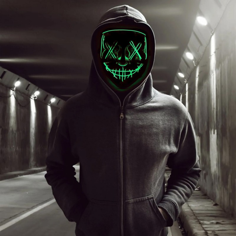 LED Horror Maske Green Grün