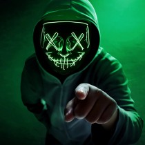 LED Horror Maske Green Grün