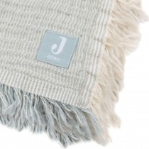 Jollein Decke Wiege Hydrophil Fringe Stripe - 75x100 cm - Sea Green