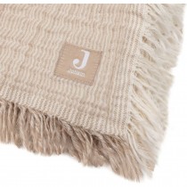 Jollein Decke Wiege Hydrophil Fringe Stripe - 75x100 cm - Biscuit