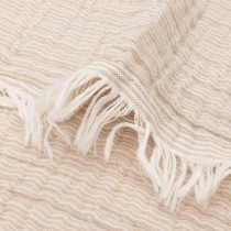 Jollein Decke Wiege Hydrophil Fringe Stripe - 75x100 cm - Biscuit