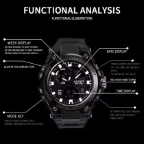 High-End Multifunktionale Sportuhr – Digital & Analog Schwarz Grau