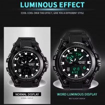 High-End Multifunktionale Sportuhr – Digital & Analog Schwarz Grau