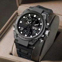 High-End Multifunktionale Sportuhr – Digital & Analog Schwarz Grau