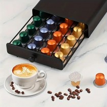 Edler Kapselhalter für 40 Nespresso Kaffeekapseln, Aufbewahrungs-Schublade für Nespresso Kapseln