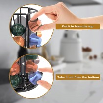 Kapselhalter für 40 Nespresso Kaffeekapseln, drehbarer Kaffeekapselhalter Schwarz