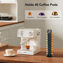 Kapselhalter für 40 Nespresso Kaffeekapseln, drehbarer Kaffeekapselhalter Schwarz