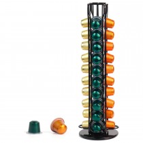 Kapselhalter für 40 Nespresso Kaffeekapseln, drehbarer Kaffeekapselhalter Schwarz