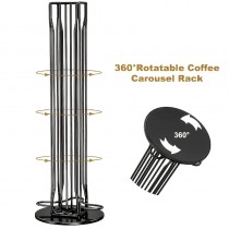 Kapselhalter für 40 Nespresso Kaffeekapseln, drehbarer Kaffeekapselhalter Schwarz