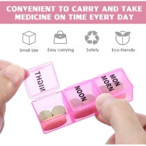 Tablettenbox 7 Tage, Pillendose für eine Woche, Tablettenorganizer mit 21 Fächern für morgens, mittags und abends