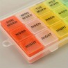 Tablettenbox 7 Tage, Pillendose für eine Woche, Tablettenorganizer mit 21 Fächern für morgens, mittags und abends