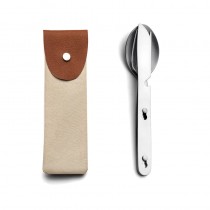 Edelstahl Campingbesteck-Set – Messer, Gabel & Löffel mit Tasche