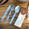 Edelstahl Campingbesteck-Set – Messer, Gabel & Löffel mit Tasche
