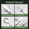 Edelstahl Campingbesteck-Set – Messer, Gabel & Löffel mit Tasche