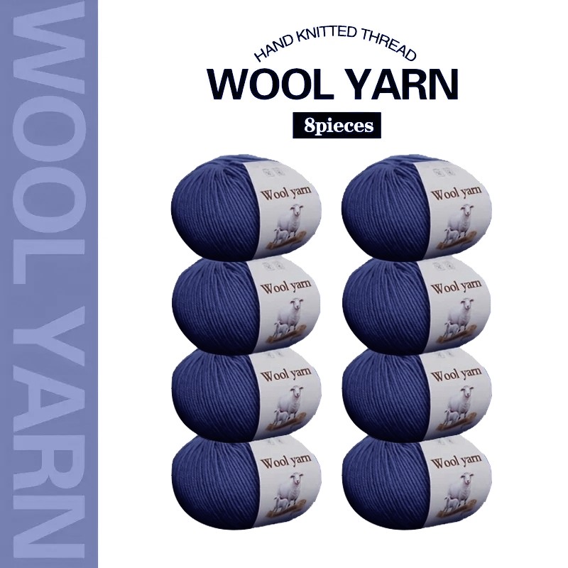 8er-Pack Wolle, Strickgarn Blue