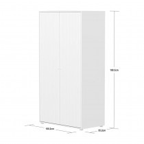 Flexa Kleiderschrank SAGA mit Rillen – 2-türig – Weiss