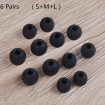 6 Paare universelle Silikon-Ohrstöpsel für In-Ear-Kopfhörer - Grössen S, M, L