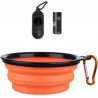 Faltbarer Napf 1000 ml mit Karabiner & Kotbeutelspender