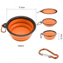 Faltbarer Napf 1000 ml mit Karabiner & Kotbeutelspender