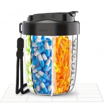 Pillendose Tablettenbox Rund Pillendose 7 separaten Fächer