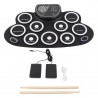 Elektronisches Schlagzeug-Set für Kinder – Rollbares USB-Drum Pad mit Lautsprechern, 45x26 cm