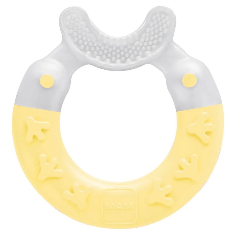 MAM Beissring Bite & Brush Gelb – Zahnungshilfe & Zahnreinigung