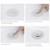 Multifunktionaler Abflussstöpsel & Haarsieb – 2-in-1 Silikon Stöpsel mit Filterfunktion – Weiss