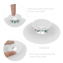 Multifunktionaler Abflussstöpsel & Haarsieb – 2-in-1 Silikon Stöpsel mit Filterfunktion – Weiss