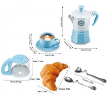 Kinder Kaffee-Set – Spielgeschirr mit Mokkakanne, Tassen, Croissant & Zubehör