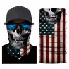 Multifunktionaler Schlauchschal mit Totenkopf & USA-Flagge – Bandana für Erwachsene