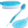 2in1 Duschbürste mit langem Griff, Rückenbürste Blau