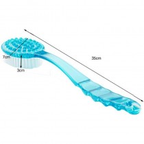 2in1 Duschbürste mit langem Griff, Rückenbürste Blau