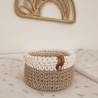 Handgefertigtes gehäkeltes Aufbewahrungskörbchen, Pflegekörbchen, Körbchen für Krimskram Beige Natur