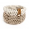 Handgefertigtes gehäkeltes Aufbewahrungskörbchen, Pflegekörbchen, Körbchen für Krimskram Beige Natur