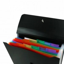 Aktenmappe A4 – Fächermappe mit 13 Fächern Carbon Schwarz
