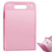 Aktenmappe mit 13-Taschen - A4 Fächermappe Vertikaler mit bunten Tabs Rosa