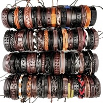 36 Stück Leder Armbänder Mix Styles Grösse verstellbarHandgemachte Leder Armbänder