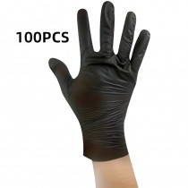 100 Stück Einweg-PVC-Handschuhe, schwarze Handschuhe latexfrei Grösse XL