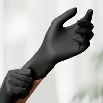 100 Stück Einweg-PVC-Handschuhe, schwarze Handschuhe latexfrei Grösse XL