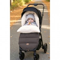Fillikid Winterfusssack Fusssack Atlas Teddy grau mit Teddyplüsch