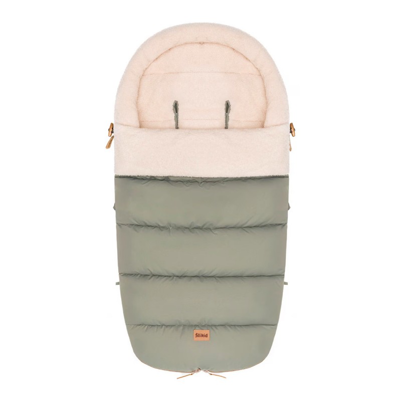 Fillikid Winterfusssack Atlas Teddy Salbei mit Teddyplüsch