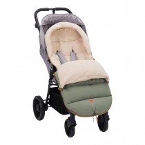 Fillikid Winterfusssack Atlas Teddy Salbei mit Teddyplüsch