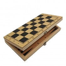 3-in-1 Schach-Set mit Backgammon & Checkers