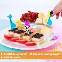 Mini-Obstgabeln 70 Stück Tiere