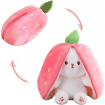 Plüschtier Hase mit Erdbeere 25cm