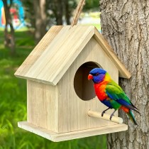 Vogelhaus und Futterstation aus Holz