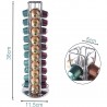 Kapselhalter für 40 Nespresso Kaffeekapseln, drehbarer Kaffeekapselhalter Silber