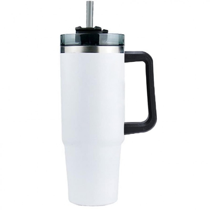 Edelstahl Thermobecher, Kaffeebecher, Auto-Tumbler-Becher, 900ml Weiss